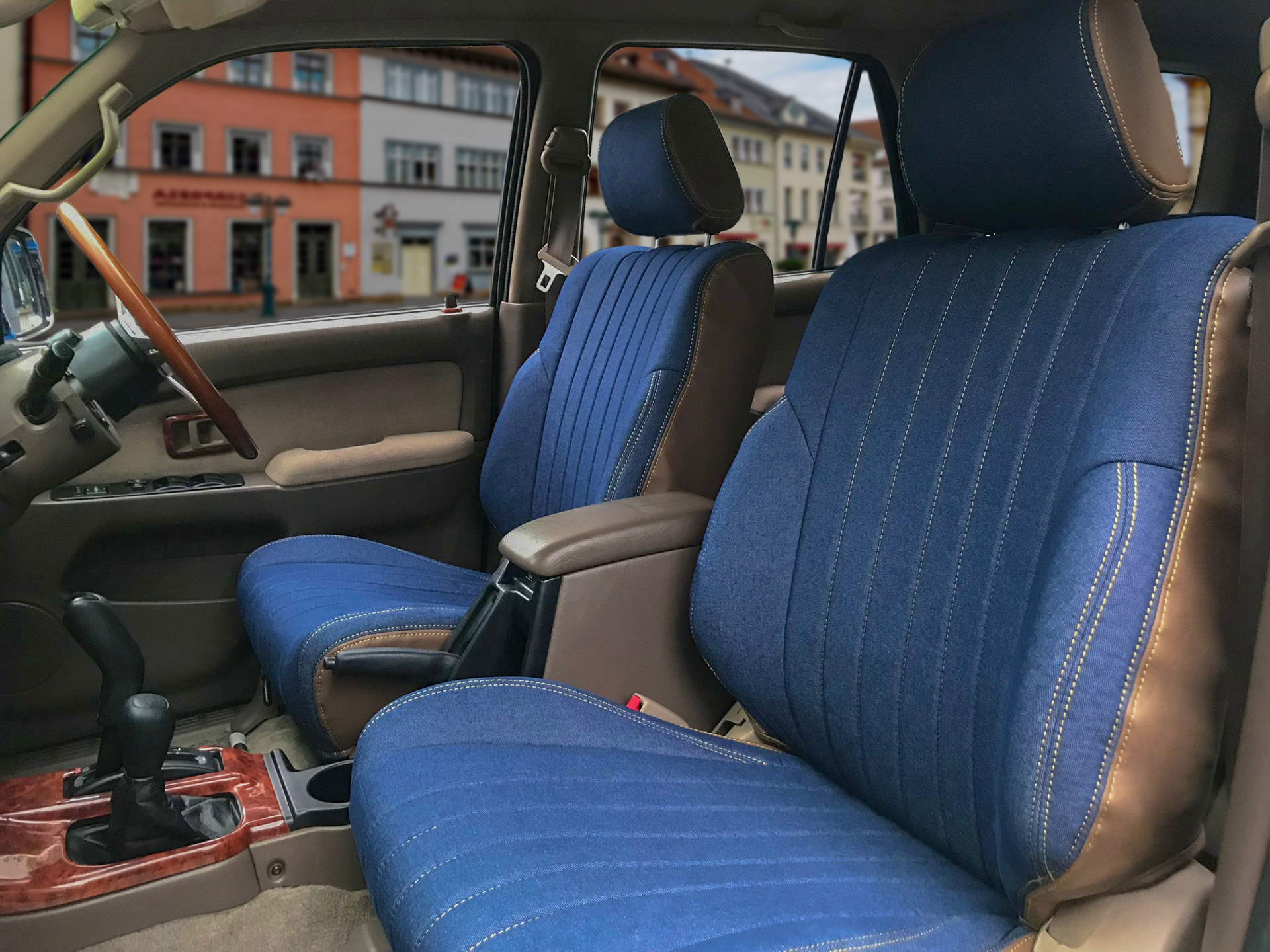 装着写真】ハイラックス サーフ IXUS デニム シートカバー [品番:TT2