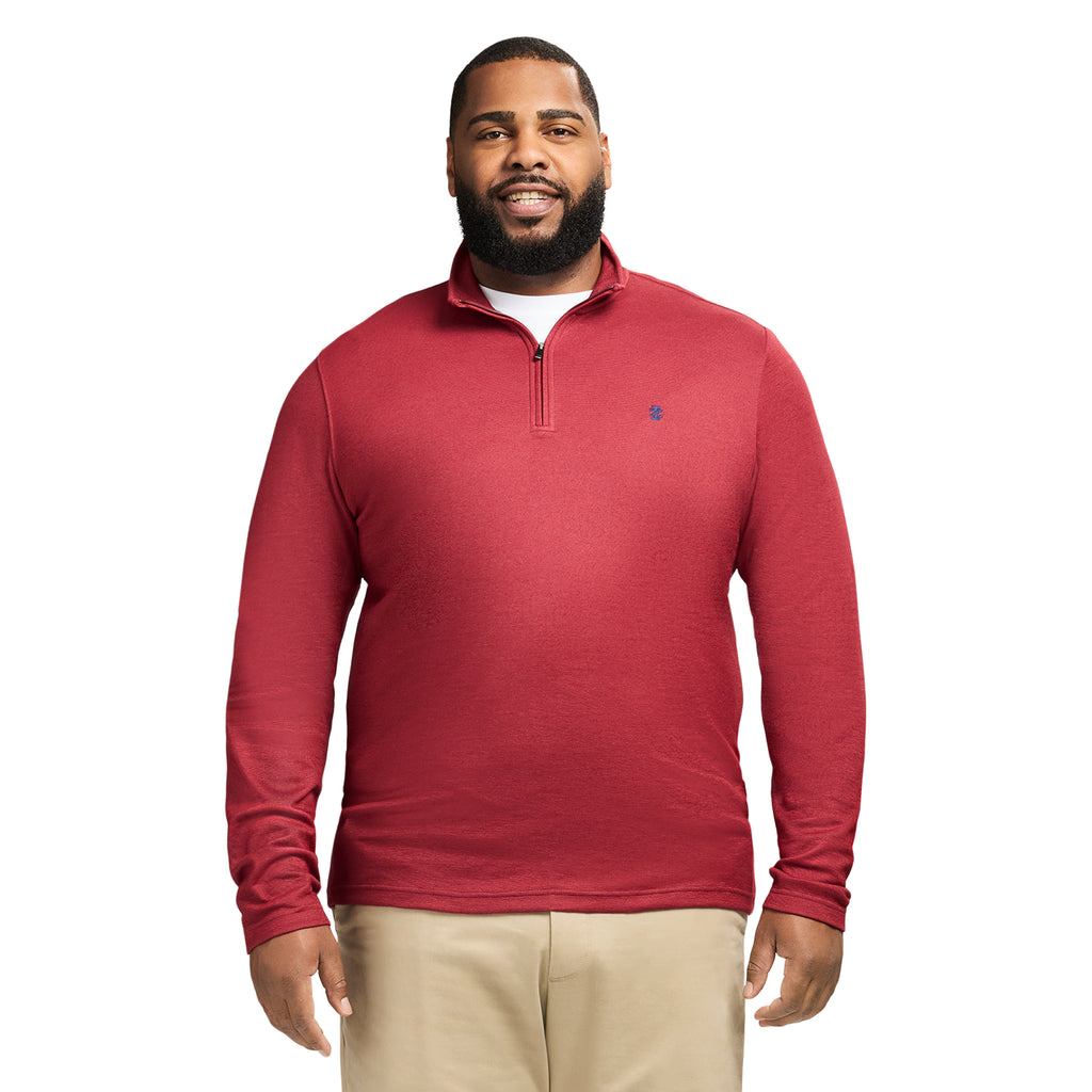 Big & Tall Performance Comfort Striped Quarter Zip - Tomato – IZOD