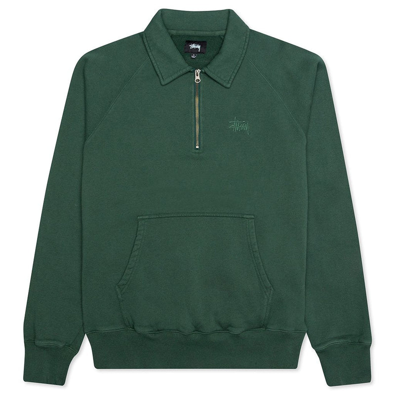 Stussy Polo Zip Fleece - Green – J BETTER