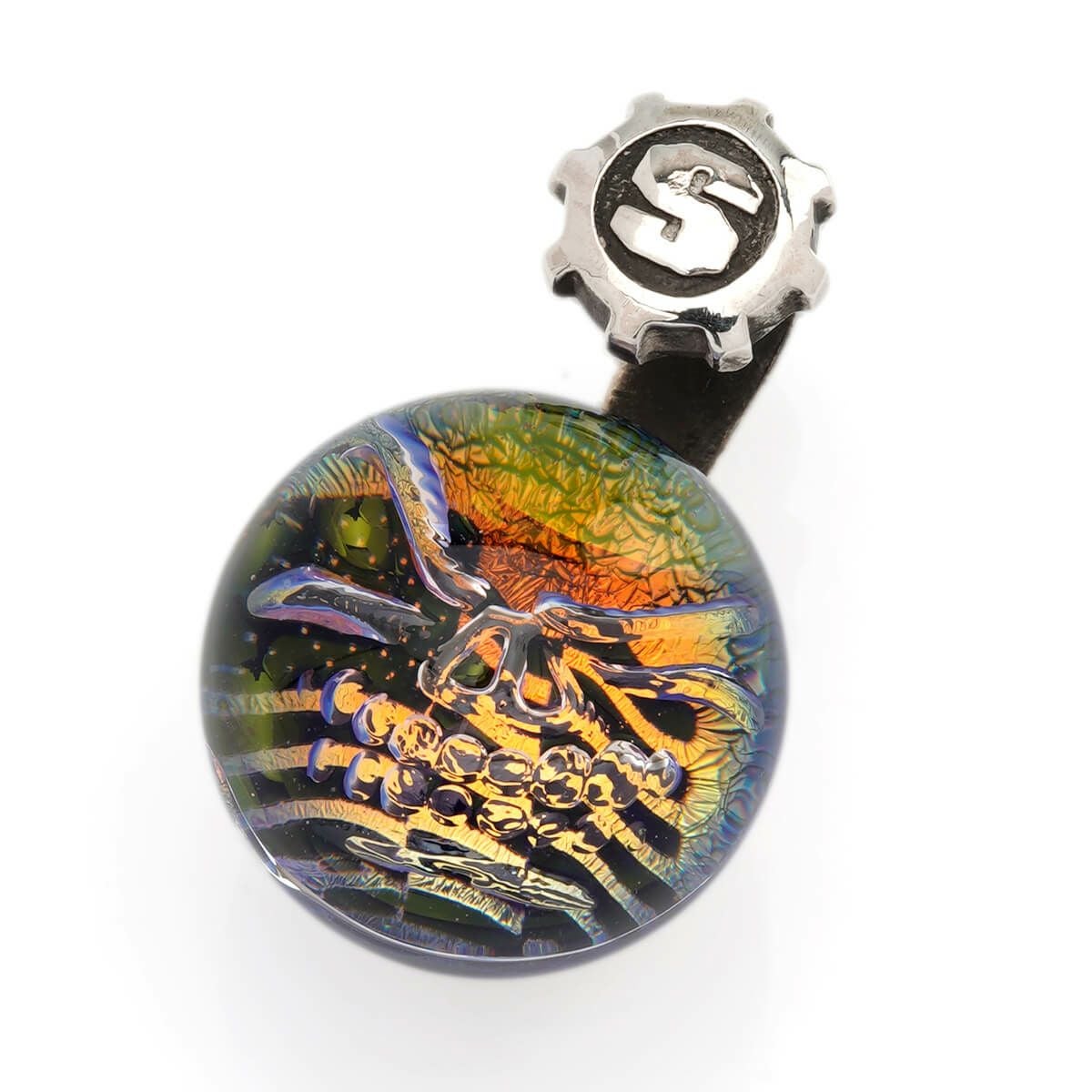 スターリンギア ニュースカルマーブルペンダント w/スカル/アメリカン