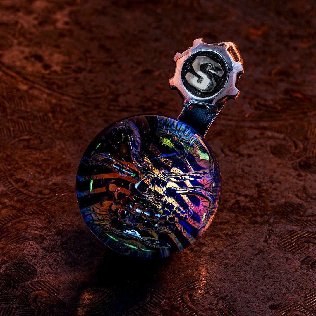 スターリンギア ニュースカルマーブルペンダント w/スカル/アメリカン