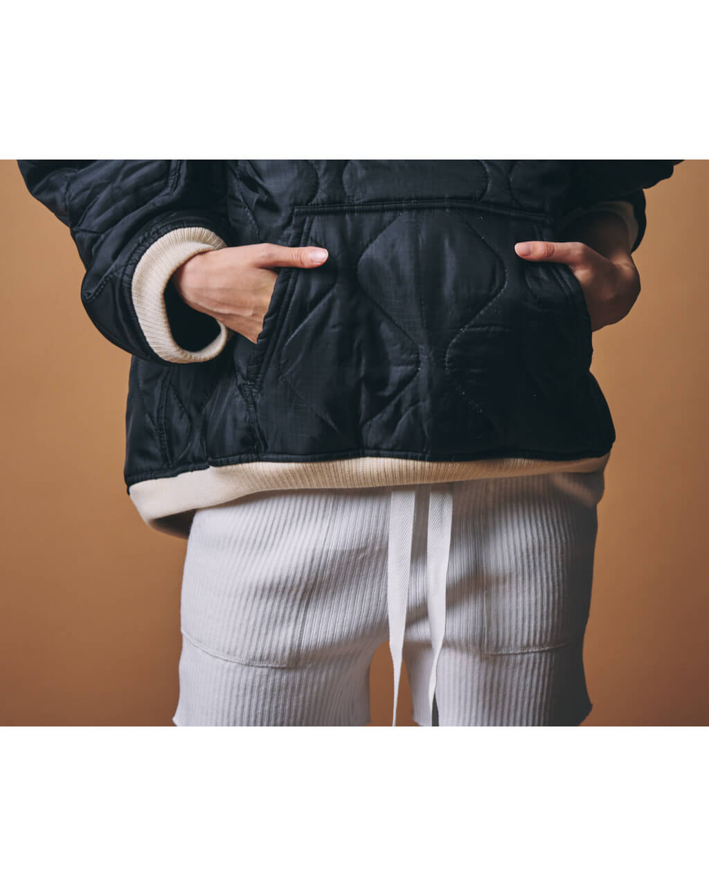 m.u × PRE_QUILTING LONG PULLOVER BK – Japoness