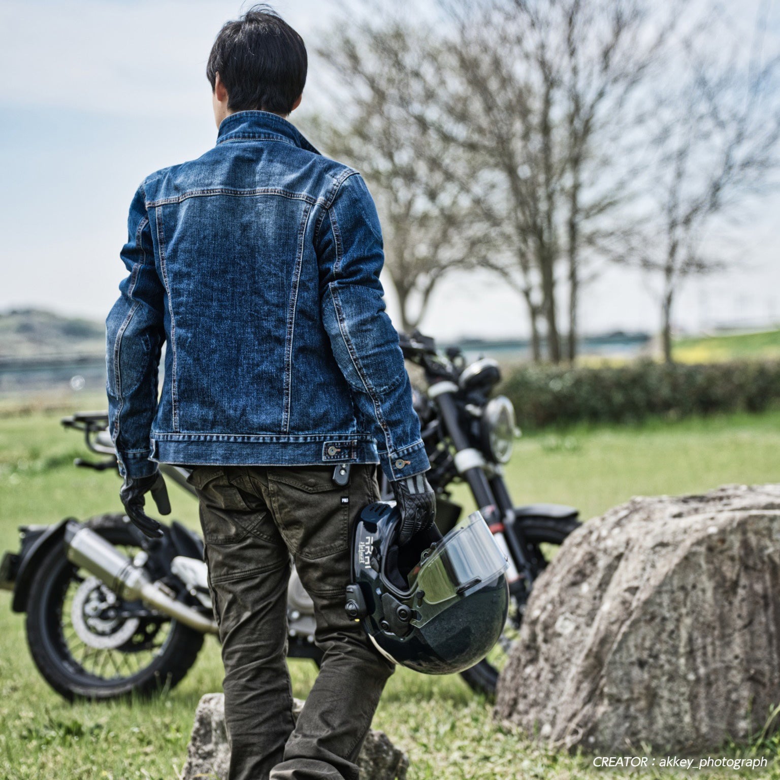 試着無料】PMJ ウエスト - バイク ジャケット デニム カジュアル