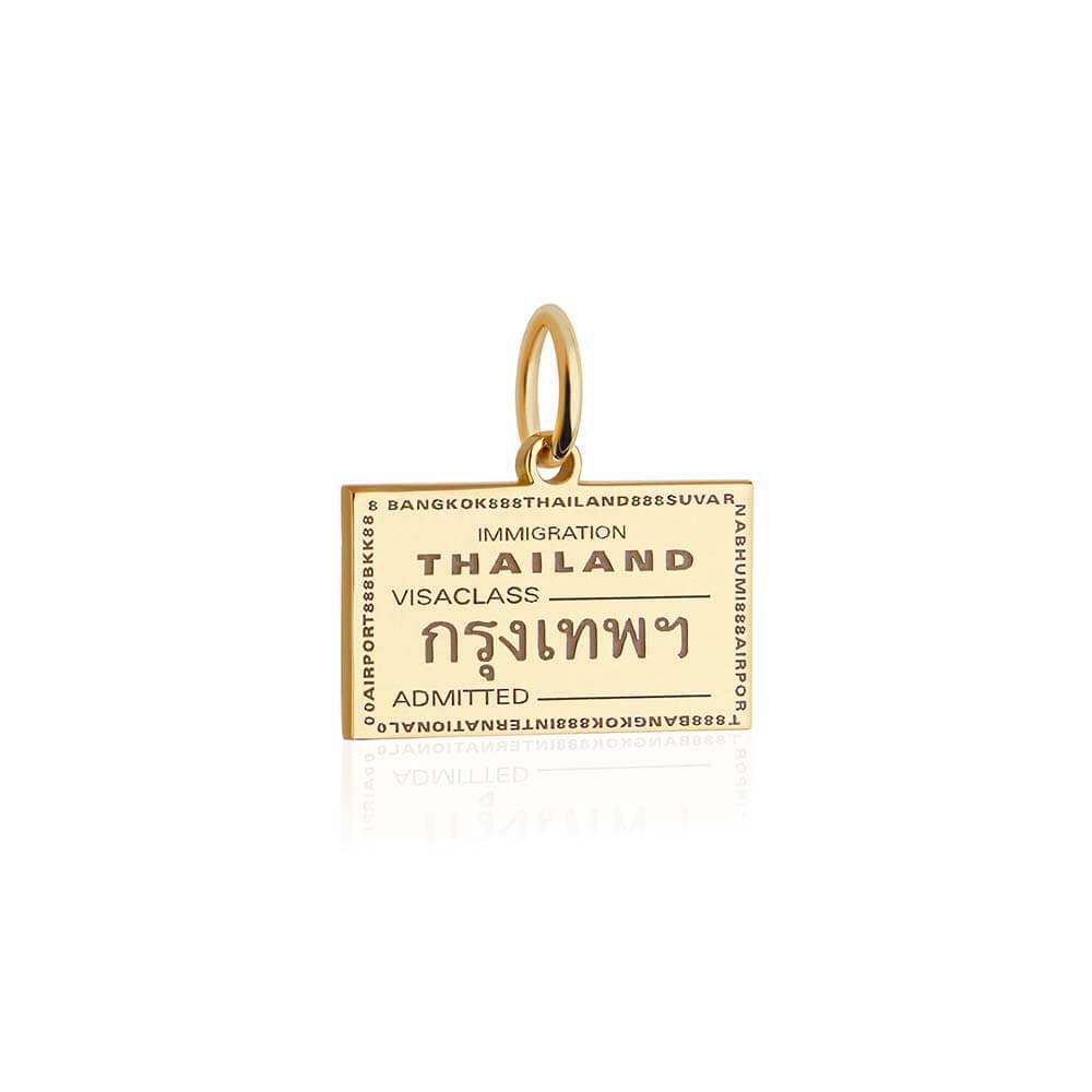 Thailand Passport Stamp Charm Solid Gold – JET SET CANDY