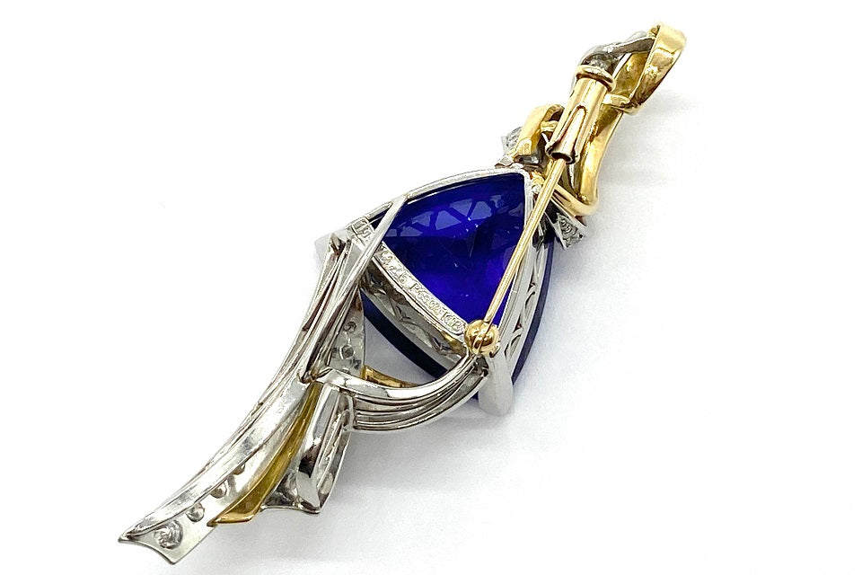Tanzanite Pt900/K18タンザナイト ダイヤモンドペントップ兼ブローチ