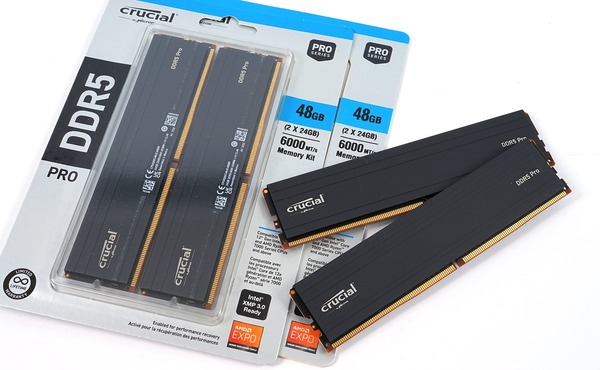 Crucial DDR5 Pro CP2K24G60C48U5」をレビュー。6000MHzで1.100Vの低