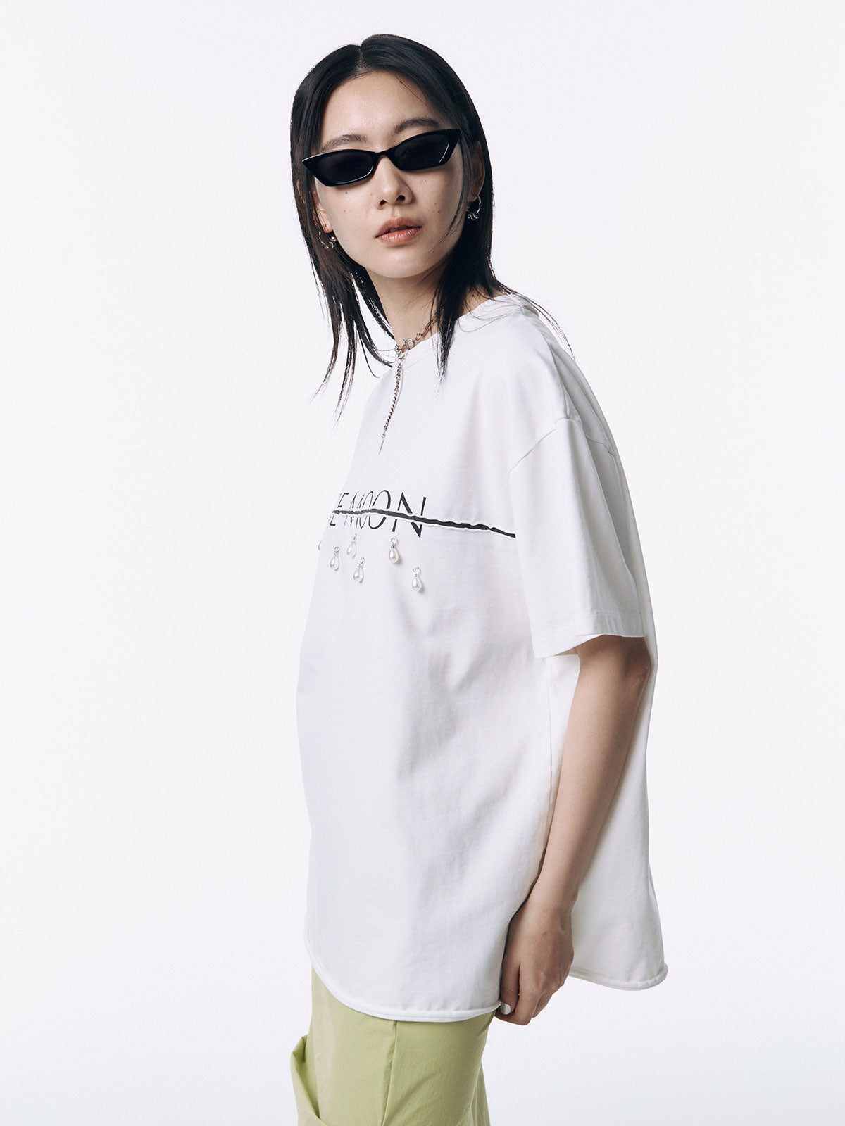 JOSEMOON LOGO OVERT-SHIRT with PEARL