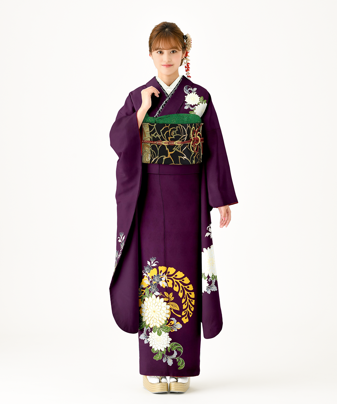 振袖レンタル衣装_70-HAF-C190S5の詳細（紫 モード 大胆）｜成人式の