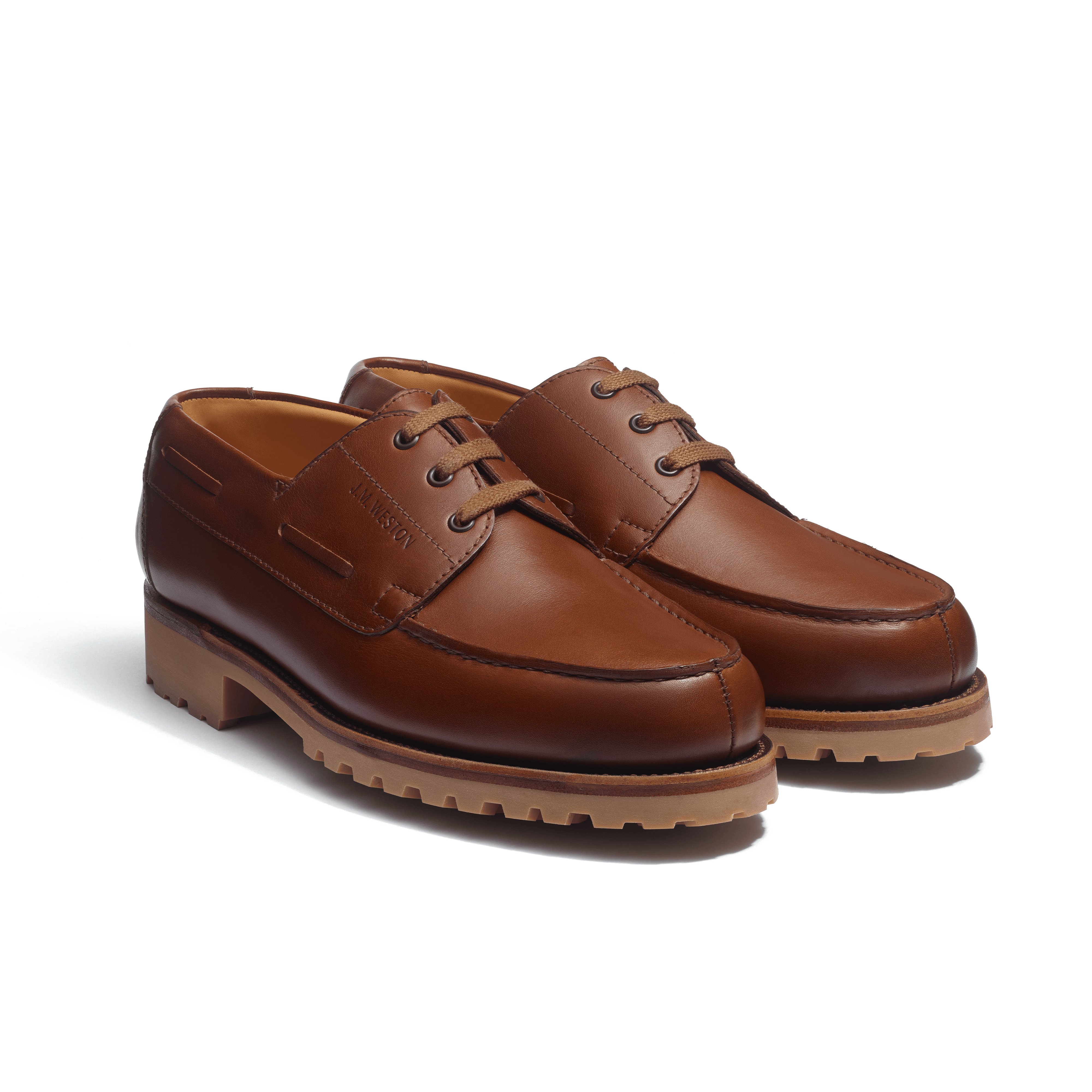 Men's Chestnut brown Leather Deck Derby – J.M. Weston
