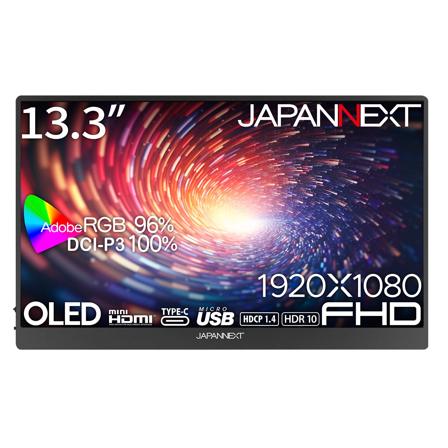 JAPANNEXT 13.3インチ 有機EL(OLED)パネル搭載 フルHD(1920x1080