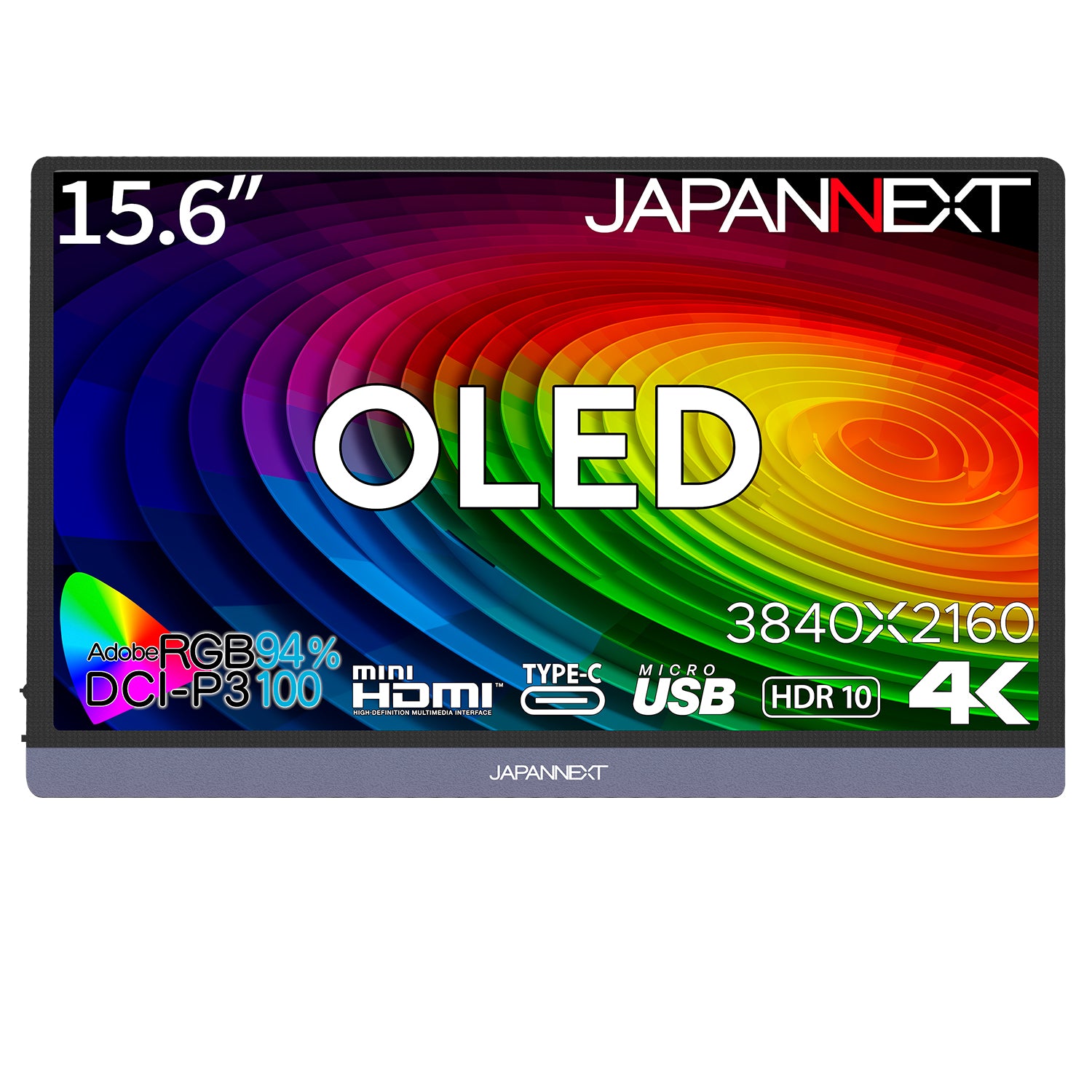 JAPANNEXT 15.6インチ 有機EL(OLED)パネル搭載 4K(3840x2160)解像度