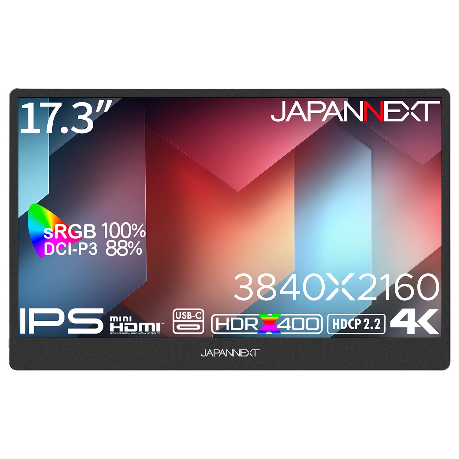 JAPANNEXT 17.3インチ IPSパネル搭載 4K(3840x2160)解像度 モバイル