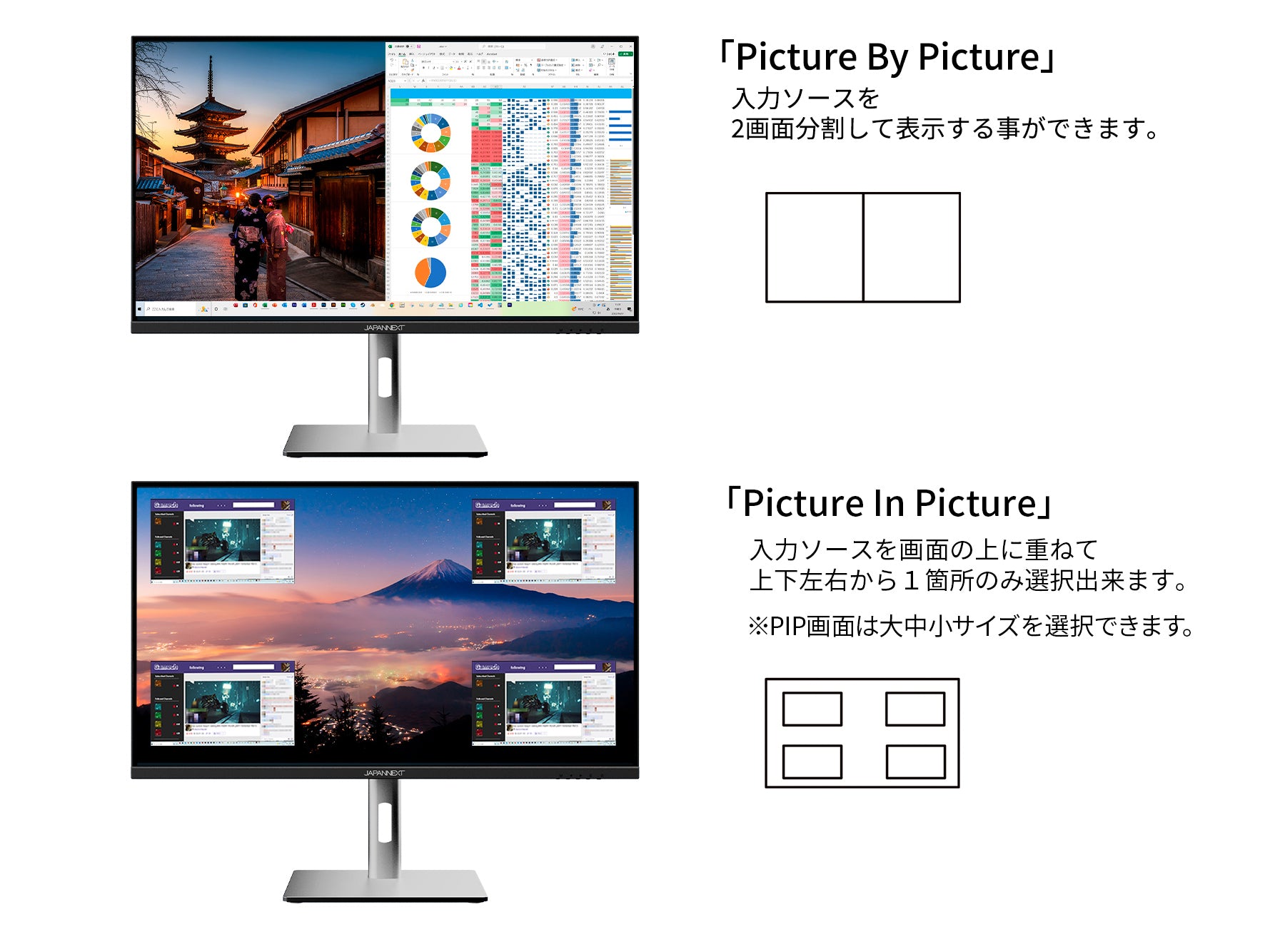 JAPANNEXT 27インチ IPSパネル搭載 4K(3840x2160)解像度 144Hz対応
