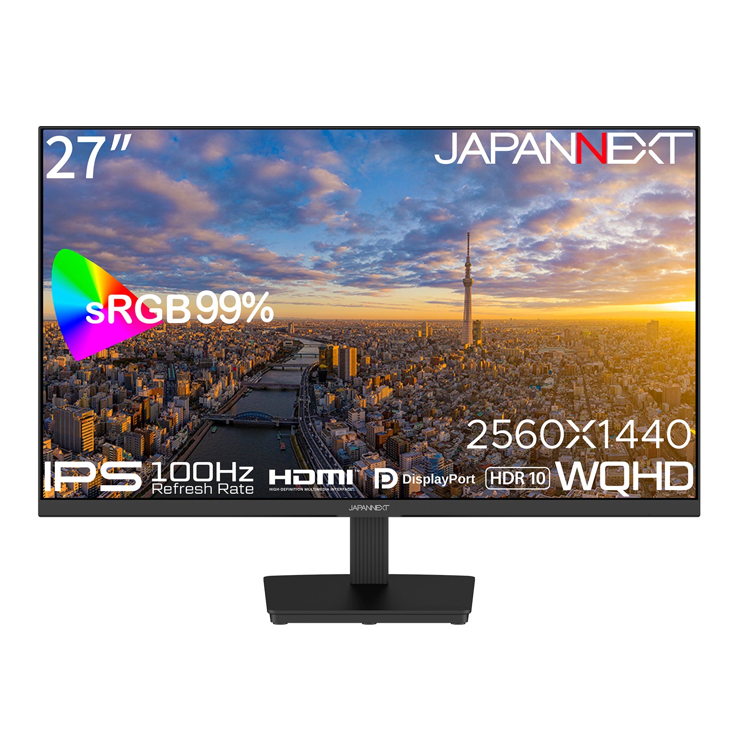 JAPANNEXT 27インチ IPSパネル搭載 WQHD(2560x1440)解像度 液晶