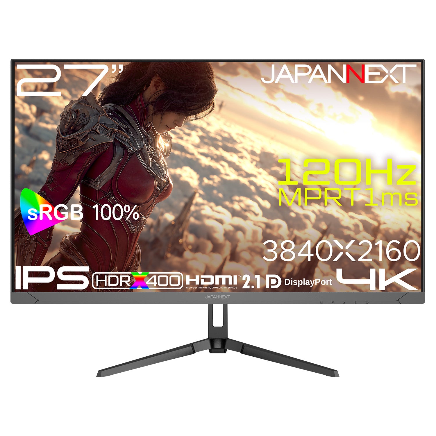 JAPANNEXT 27インチ IPSパネル搭載 120Hz/1ms(MPRT)対応 4K(3840x2160