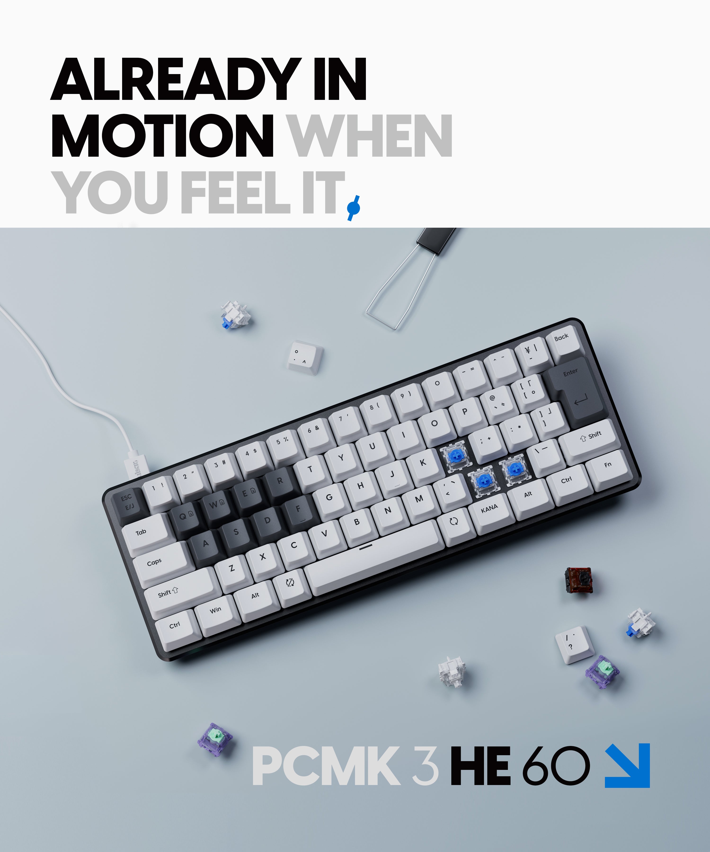 JIS] PCMK 3HE 60 Hall Effect Magnetic Gaming Keyboard – Pulsar