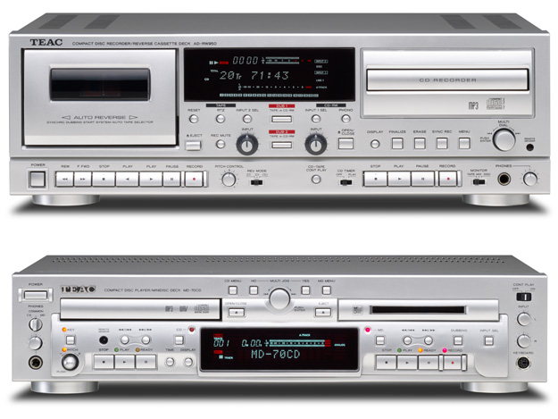ティアック、CDレコーダー/カセットデッキ「AD-RW950-S」、CD