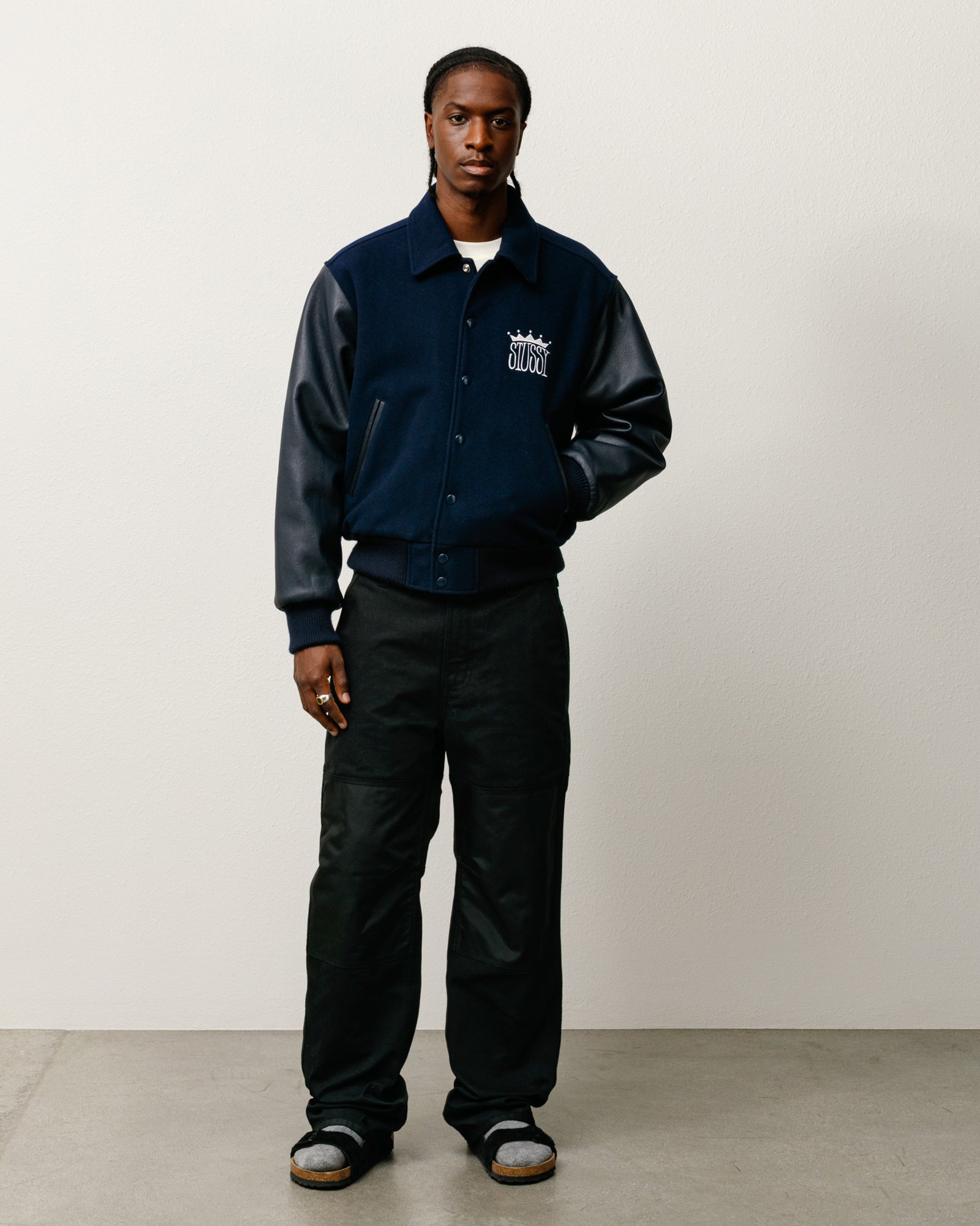 King Varsity Jacket – Navy | Outerwear | Stüssy Japan