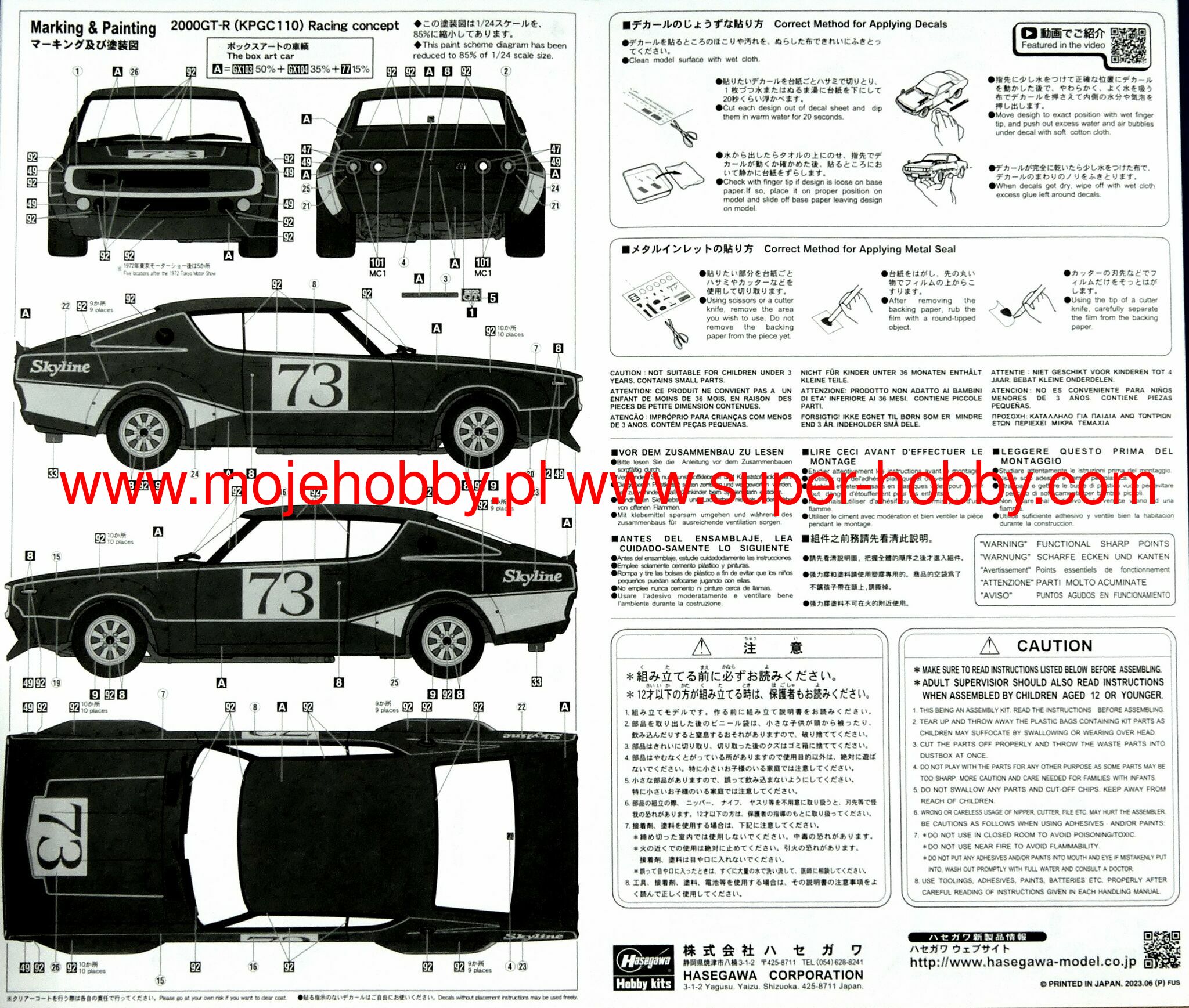 Nissan Skyline 2000GT-R (KPGC110) Racing Concept Hasegawa 20642