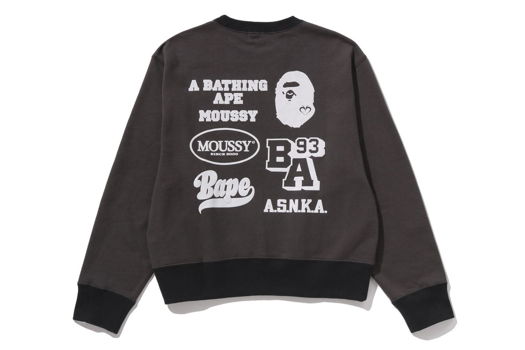 BAPE X MOUSSY 】RELAXED FIT CREWNECK | bape.com