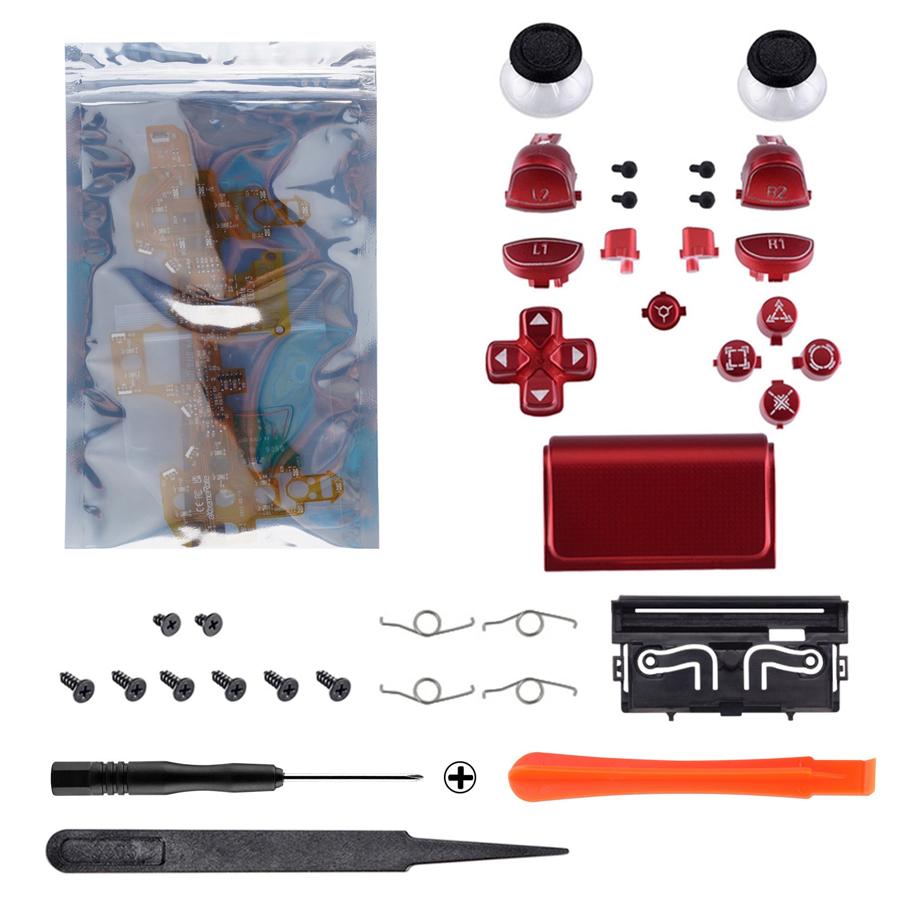 eXtremeRate PS4 CUH-ZCT2コントローラー用マルチカラー発光ボタンDTFS