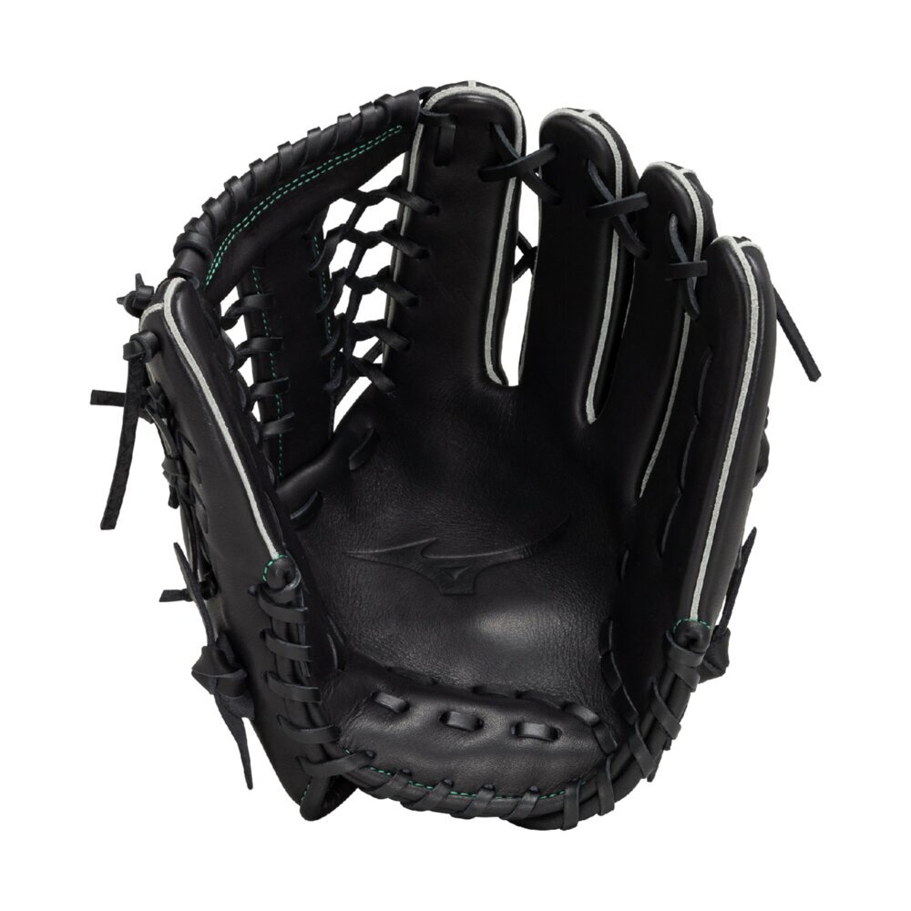 軟式野球グローブ 黒 レザー 編み込みスタイル 軟式野球グローブ 黒