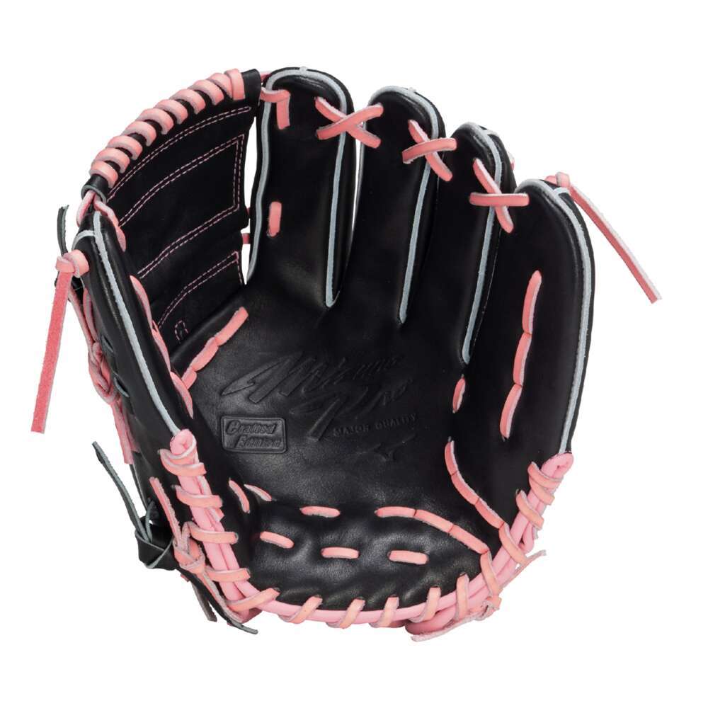 ♡*♡様 ミズノ 軟式グラブ 激レア ピンク ビッグMマーク湯揉み型付け