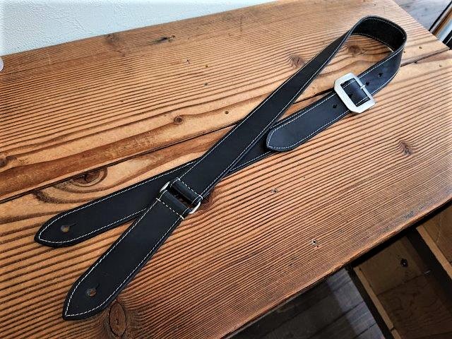 栃木レザー ギターストラップ バックル式 ステッチデザイン