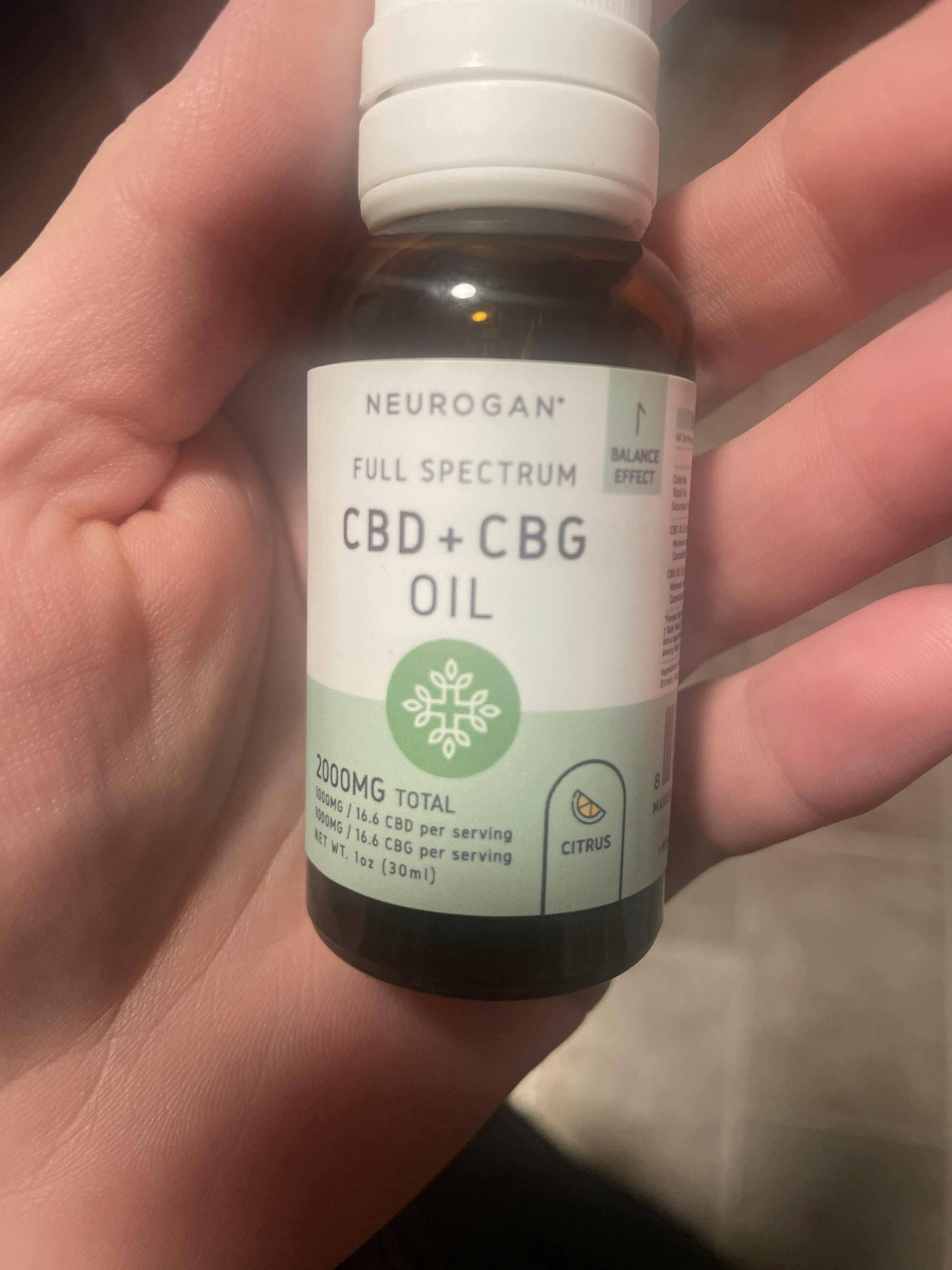 CBD + CBG Oil Tincture | Full Spectrum Extract | 2000mg – Neurogan