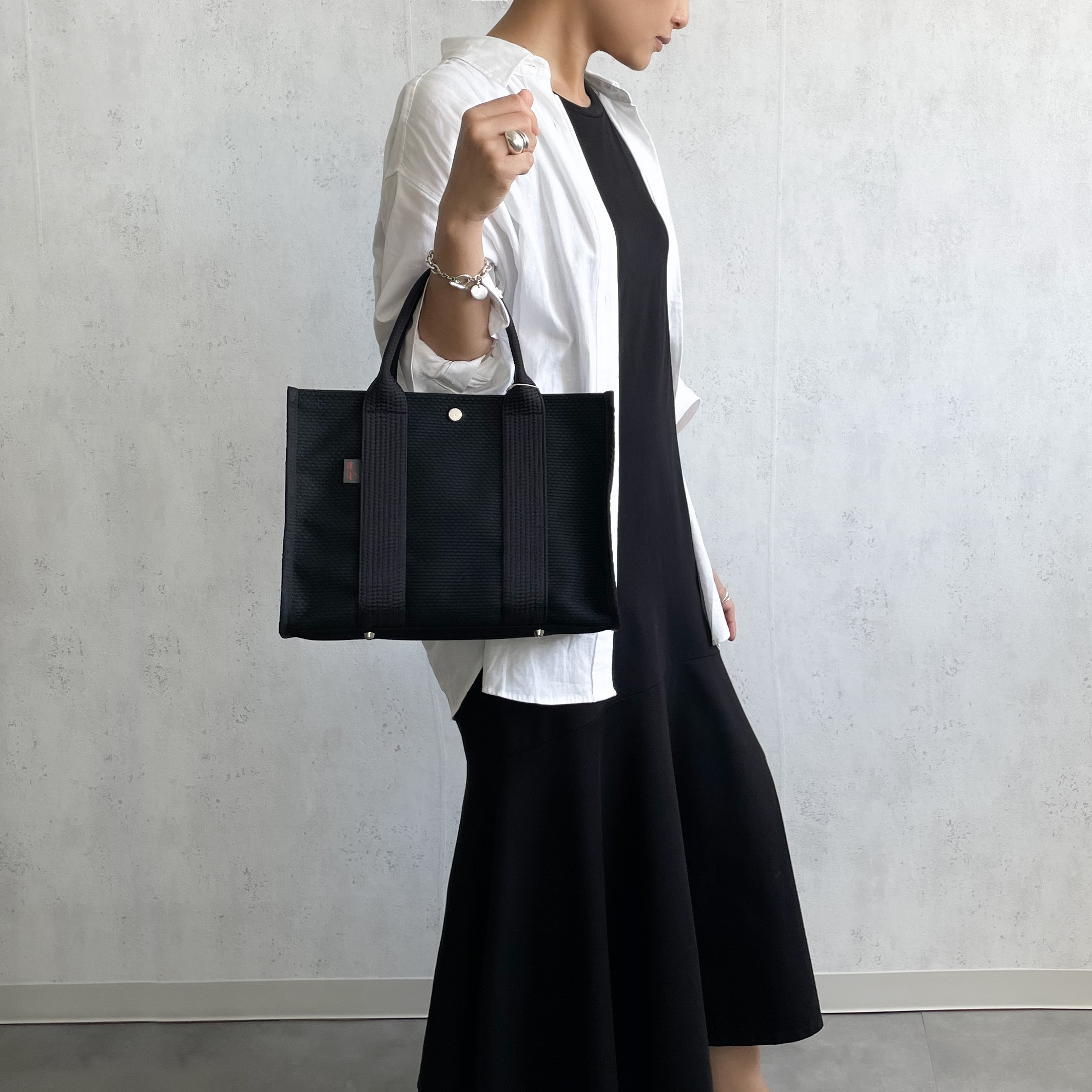 sasicco スクエアトートM 黒 | 三河木綿 刺子織 | タネイ | 柔道着のカバン