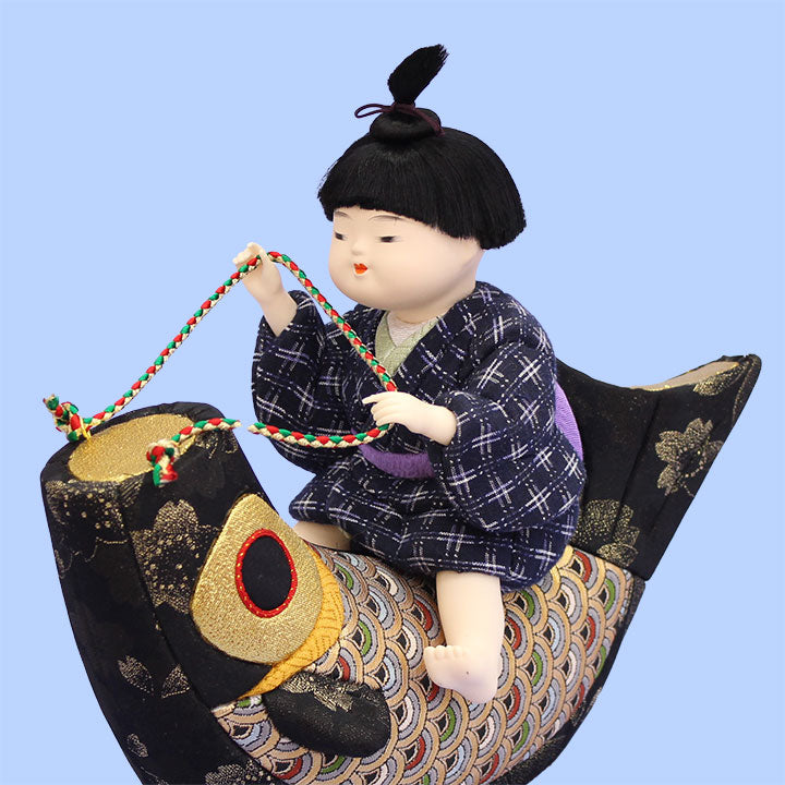 ディスプレイ用 艶消し黒塗台 足つき台53x24cm 8号二人 末広型木目込み