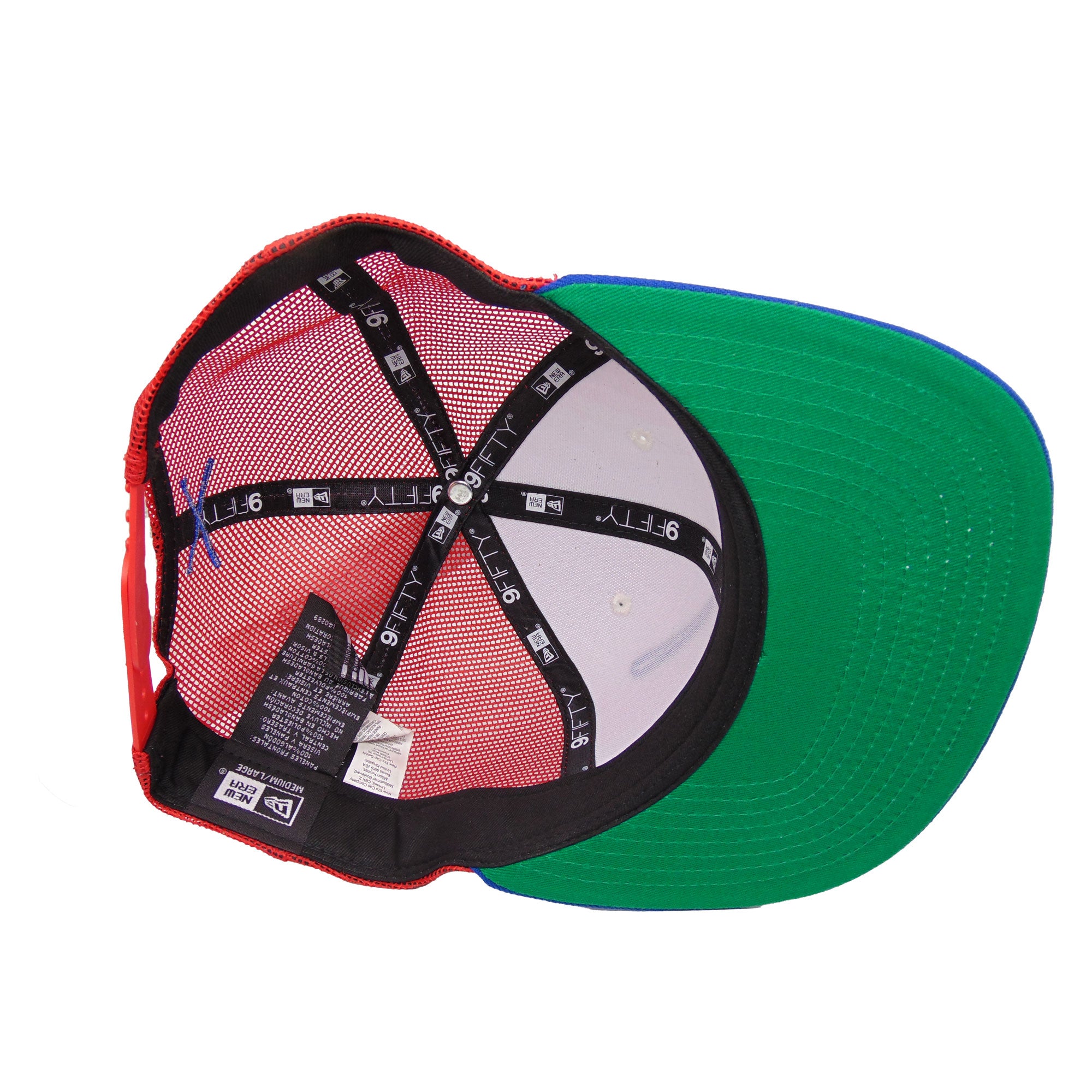 JustFitteds Crossed Bats New Era 9FIFTY Trucker Cap RWB