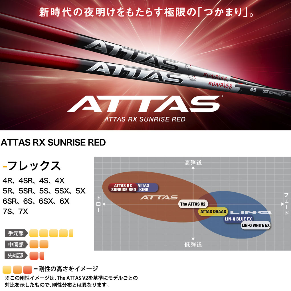 USTマミヤ ATTAS RX SUNRISE RED アッタス RX サンライズ レッド 日本
