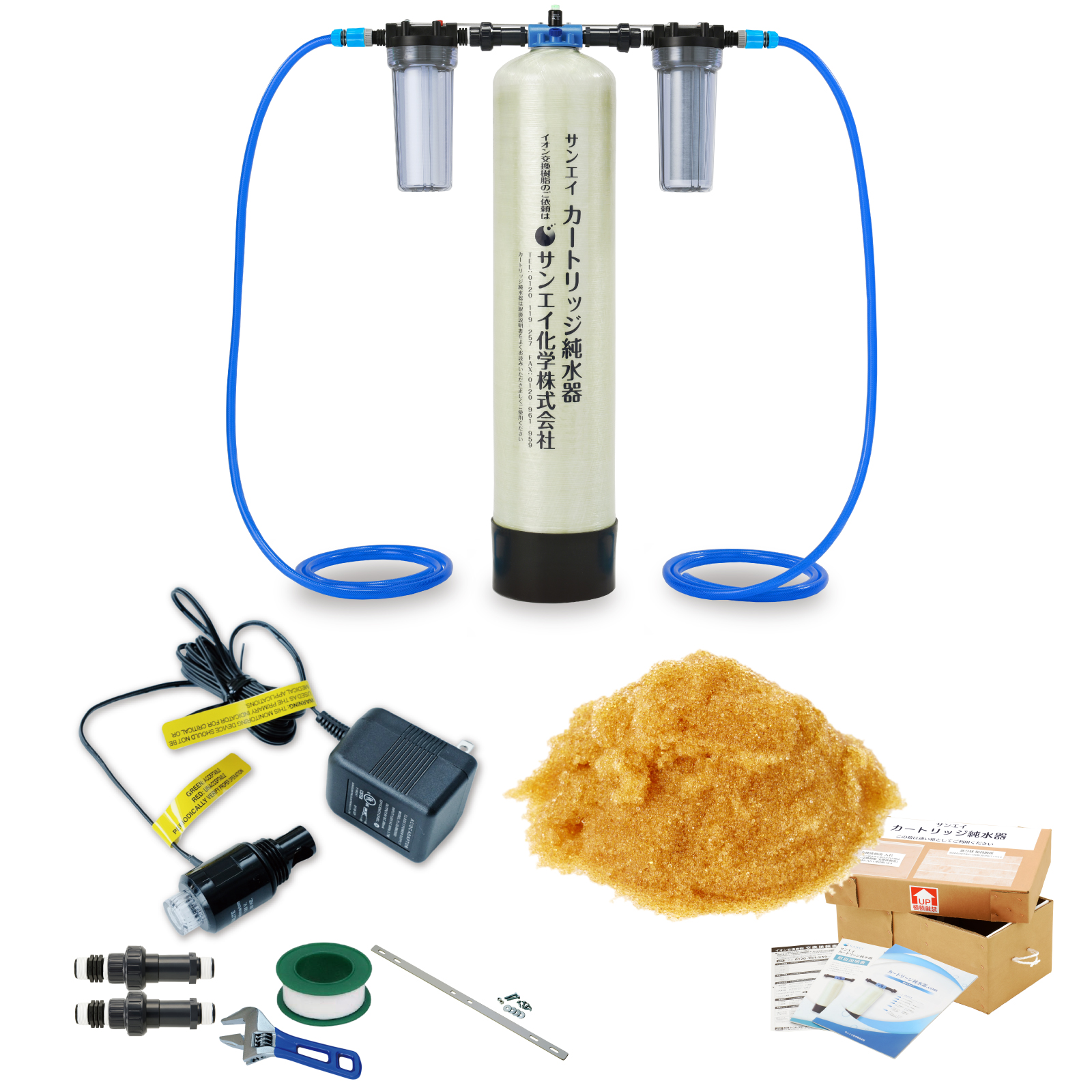 サンエイ化学 カートリッジ純水器 35L プロタイプ フィルター＋ホース