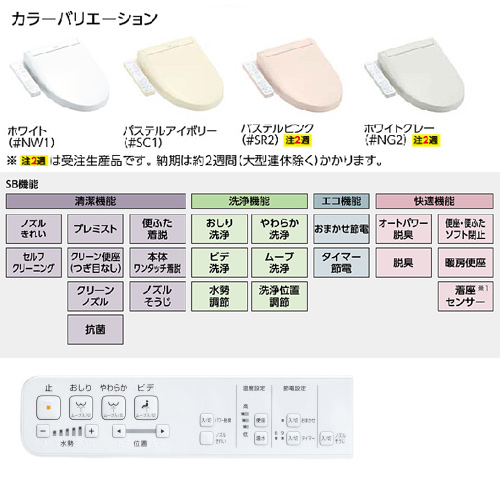TCF6623#SC1｜TOTO洗浄便座 ウォシュレットSB[SB][貯湯式]