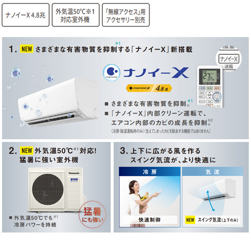 CS-252DFL-W+CU-252DFL｜パナソニック○ルームエアコン[Fシリーズ][100V]