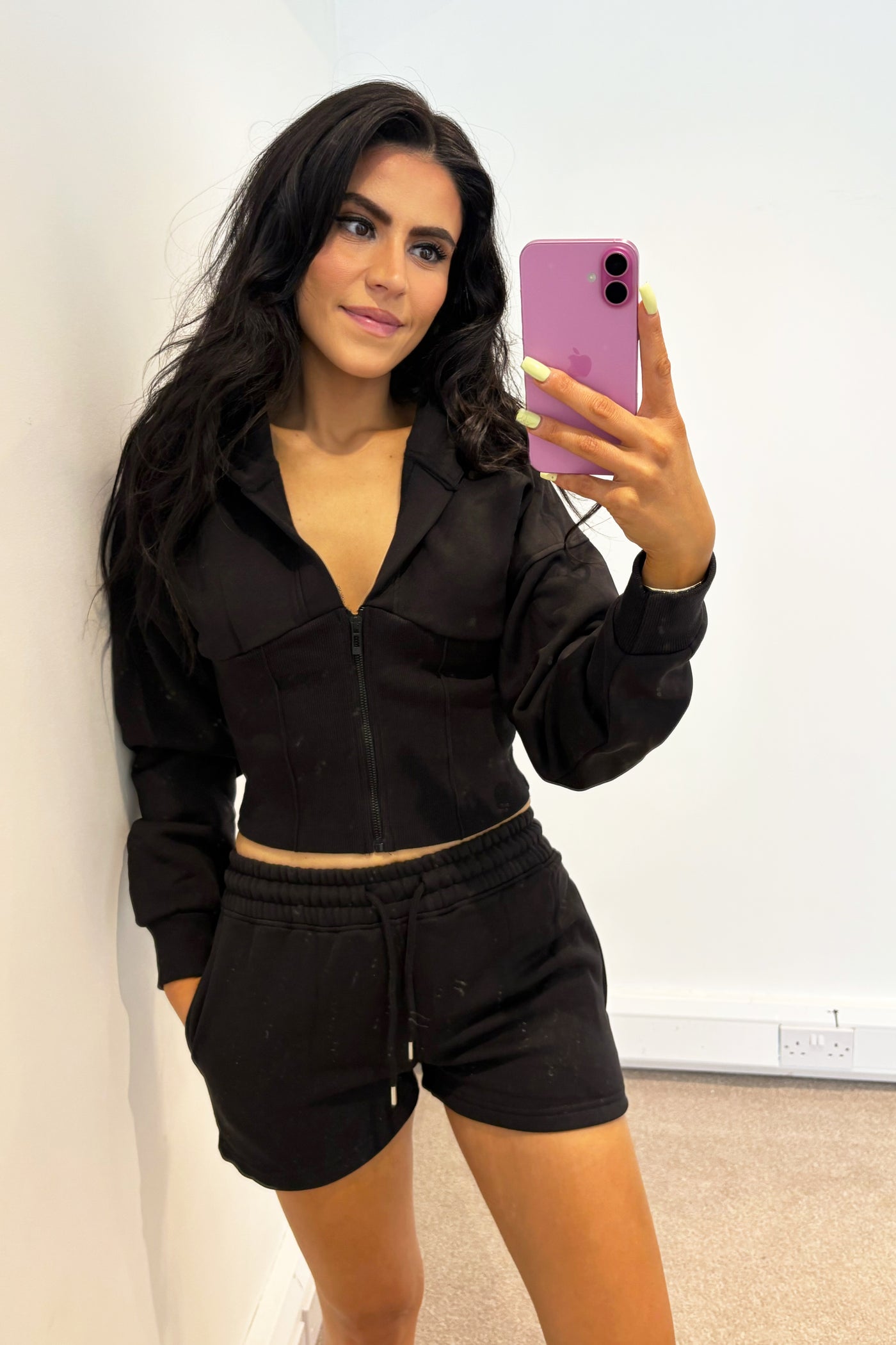 Zip Corset Hoodie & Short Set - Black – JYY London