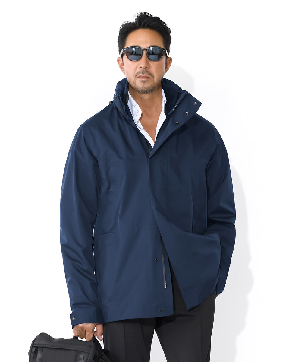 763_M3L アーバンレインシェル スタンドフィールドコート (ネイビー