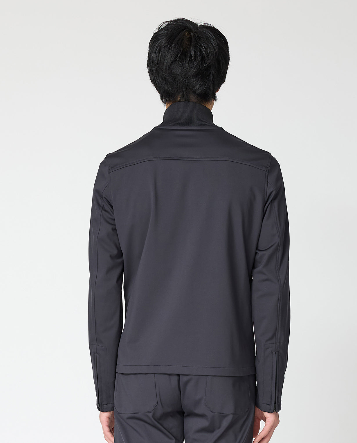 043_N 24HR-WEARABLE スタンドカラー ライダースリブブルゾン – K-3B