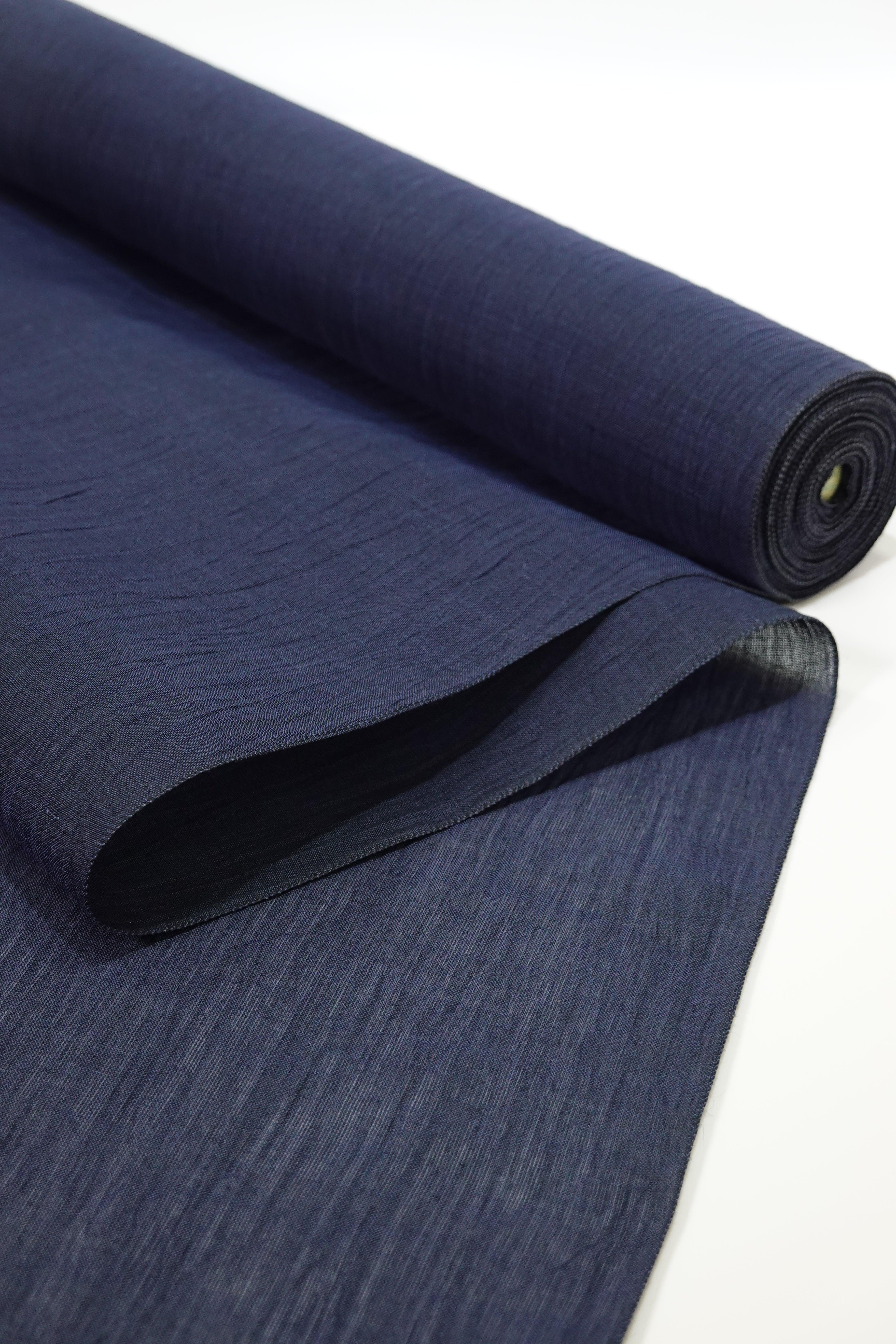 麻 夏着物〉小千谷縮 無地 紺〈キングサイズ 男性可〉 – きものKUREHA