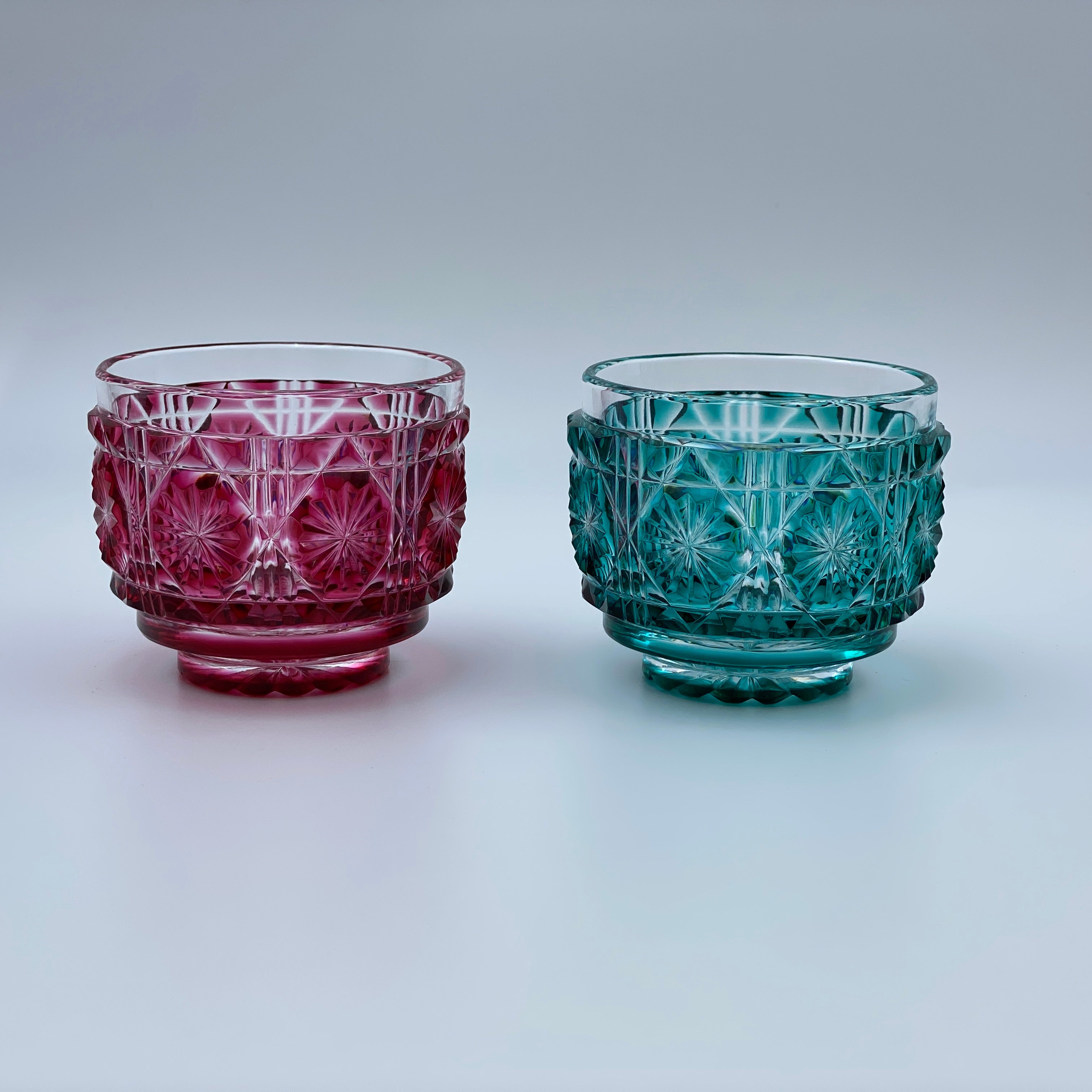 薩摩切子 黄色被せガラス 切子 シュガーポット 【 薩摩びーどろ工芸