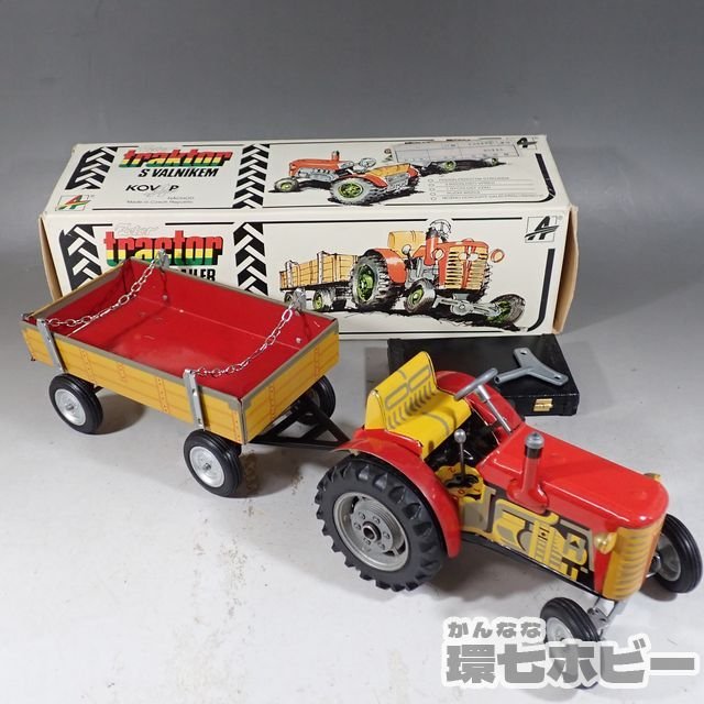 コバップ KOVAP ブリキ ゼンマイ トラクター トレーラー チェコ製 動作