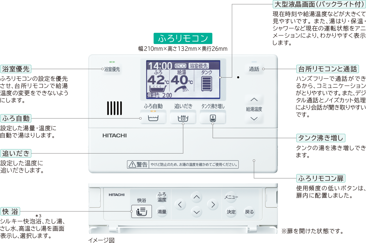 大きな液晶表示で操作もわかりやすい［大型液晶リモコン