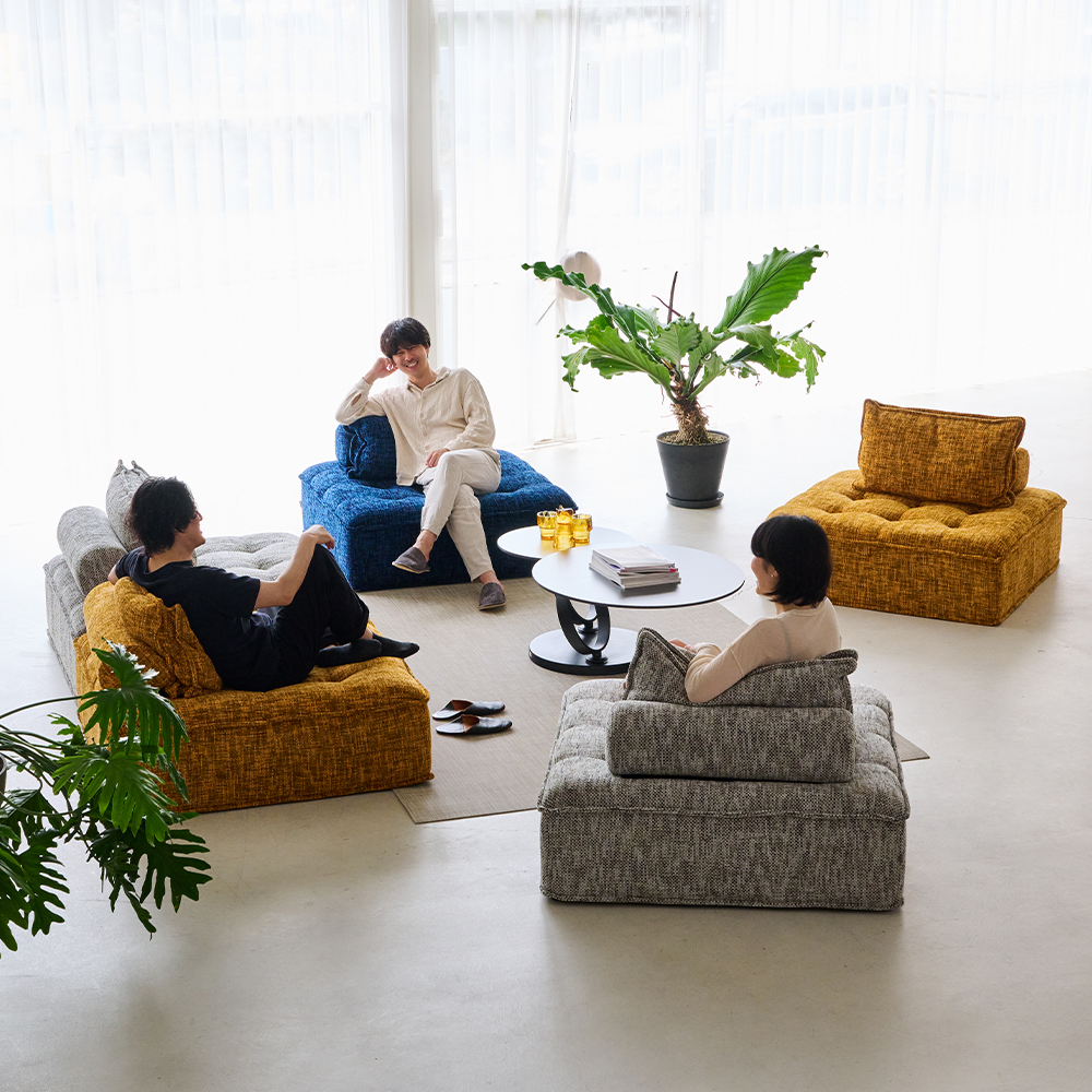 ポルトフィーノ エレメンツ ソファ ブルー - L型ソファー・コーナー