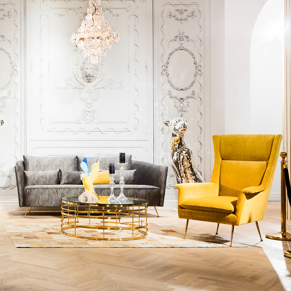 GMIH14A○イタリア製 金華山織 アームチェア 椅子 1人掛けソファ