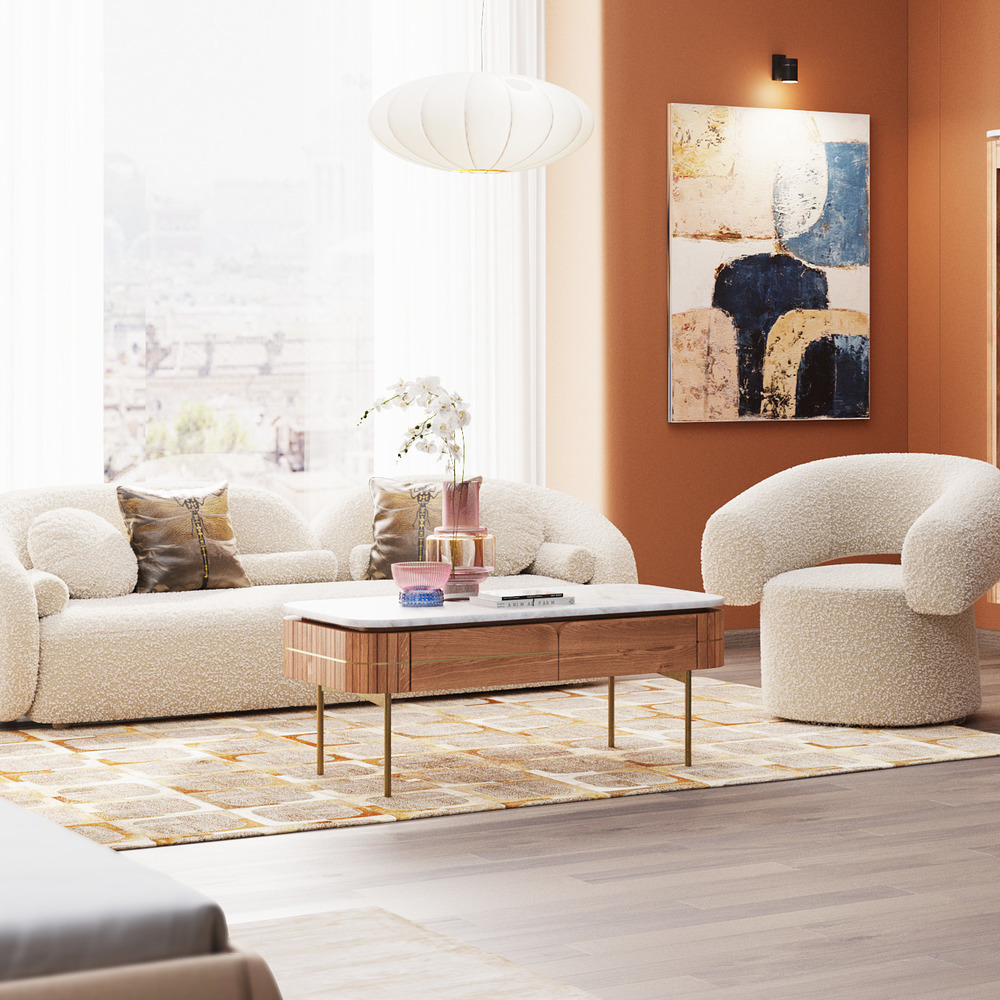 グレース 110x60cm ローテーブル/ コーヒーテーブル - ローテーブル