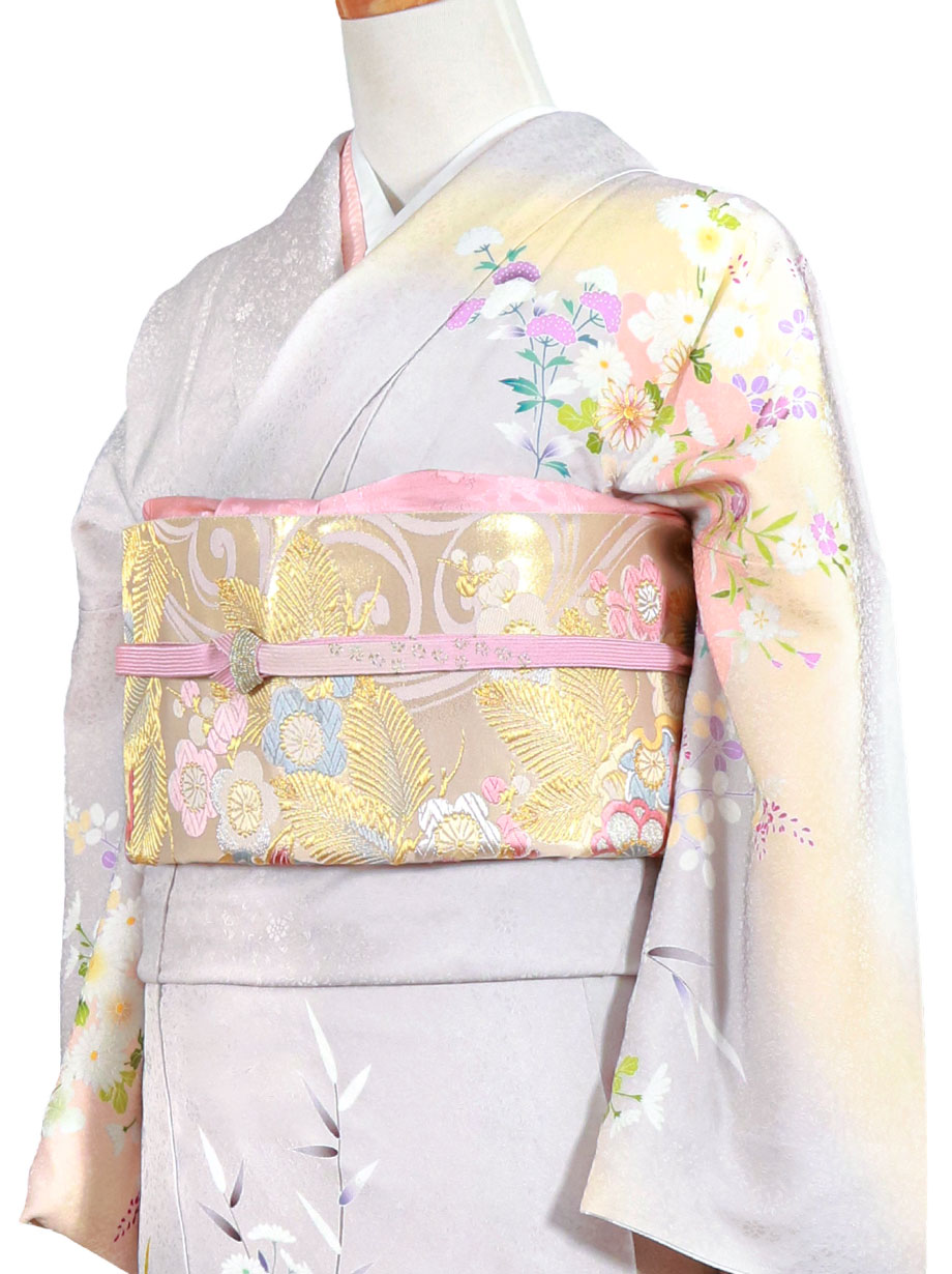 藤色に菊と四季花の訪問着（袷） | 宅配着物レンタルの京都かしきもの