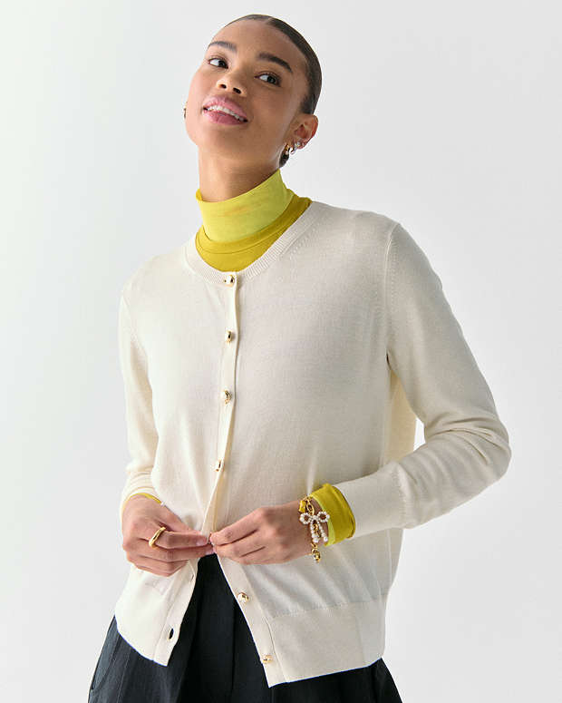 Spade Flower Button Lightweight Cardigan | Kate Spade Outlet