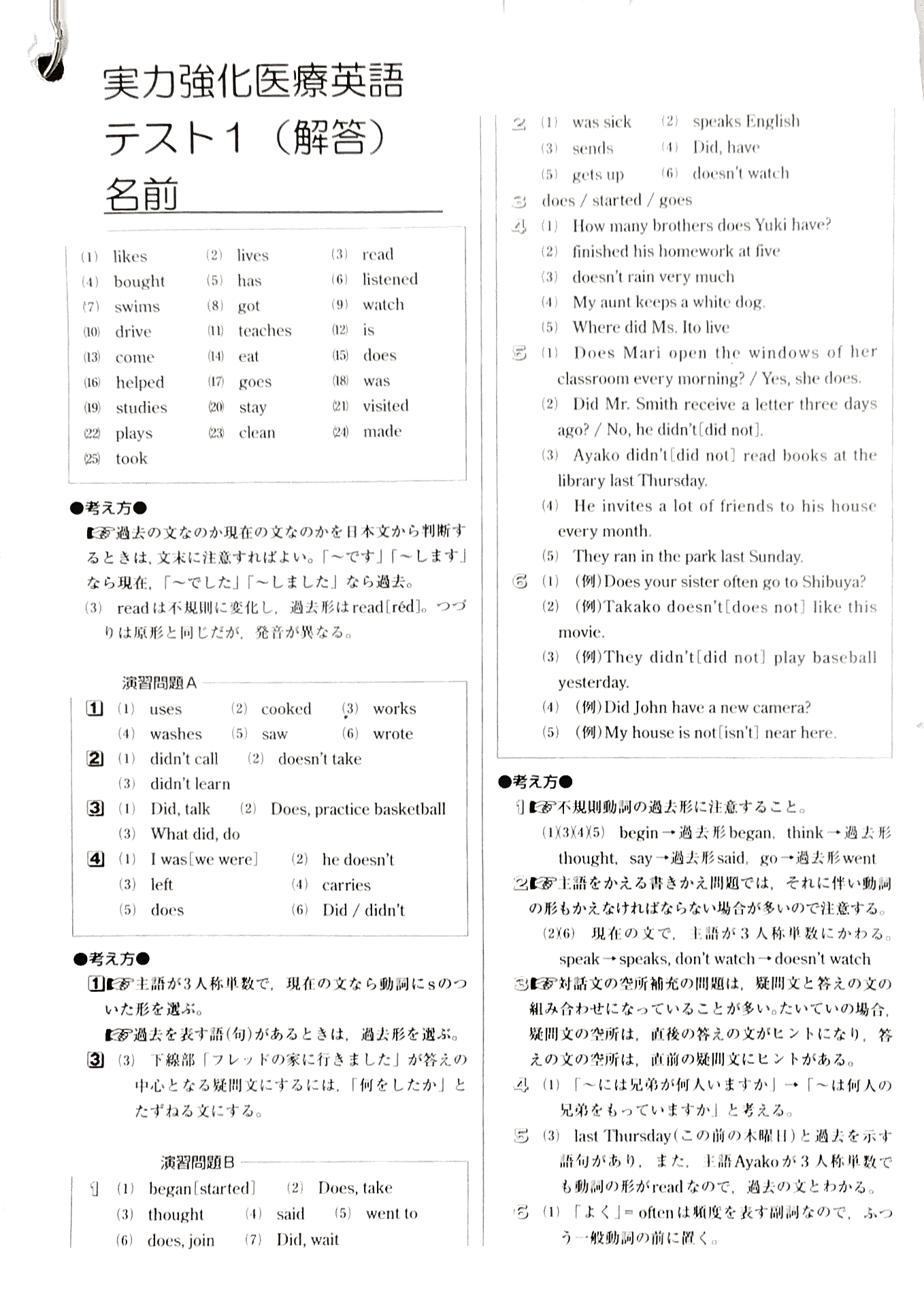 KAZアカデミー テスト&解答集【英語】 - KAZアカデミー | 大阪の看護予備校