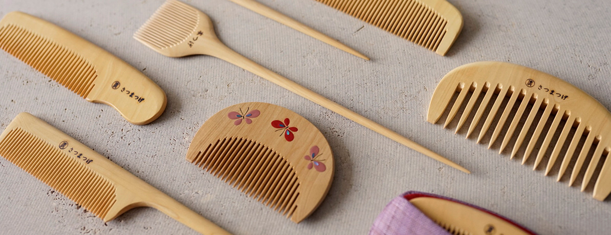 希少✨ 新品未使用 本つげ櫛 和風 楽天市場】国産 本つげ櫛 半月 蝶